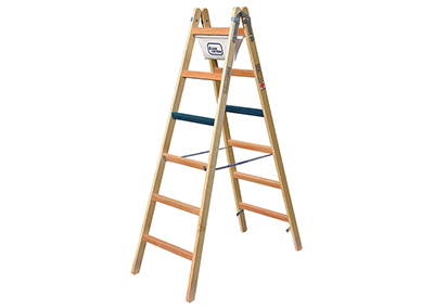Breitsprossen Stehleiter Holz „Professional Ergo“
