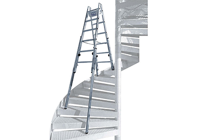 Sprossen Treppenhausleiter Alu blank „Multilift“